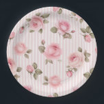 Romantic Pink Flowers Bridal Shower Paper Plate<br><div class="desc">Romantic Pink Flowers Bridal Shower Paper Plates. Matching items available.</div>