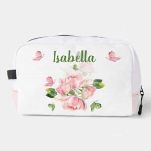Romantic pink flowers greenery   Accessory Pouch