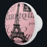 romantic pink french vintage paris eiffel tower ceramic knob<br><div class="desc">romantic pink french vintage eiffel tower paris home accessories. Destination wedding gifts.</div>
