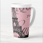 romantic pink french vintage paris eiffel tower latte mug<br><div class="desc">romantic pink french vintage eiffel tower paris home accessories. Destination wedding gifts.</div>
