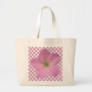 Romantic Pink Geranium Flower Large Tote Bag