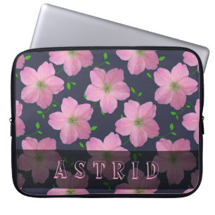 Romantic Pink Geranium Flowers on any Colour Laptop Sleeve