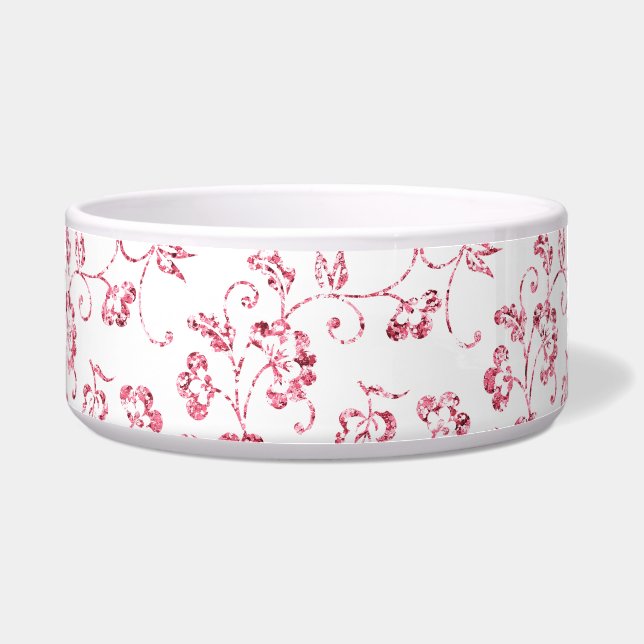 Romantic Pink Glitter Floral  (Front)