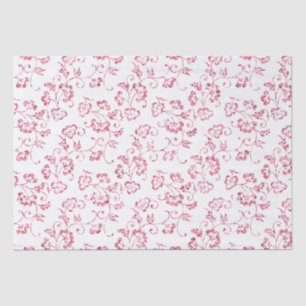 Romantic Pink Glitter Floral Wedding Tissue Paper