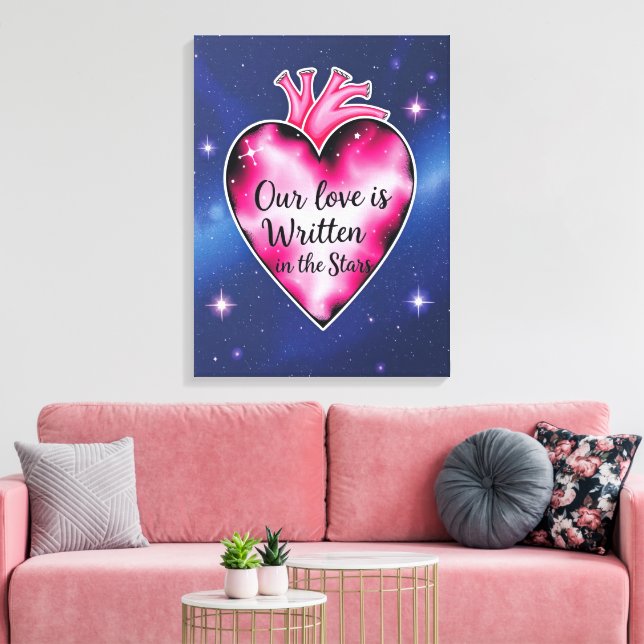 Romantic Pink Heart Love Art Print (Insitu(LivingRoom))