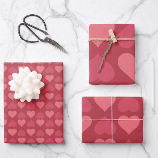 Romantic Pink Heart Wrapping Paper Sheet