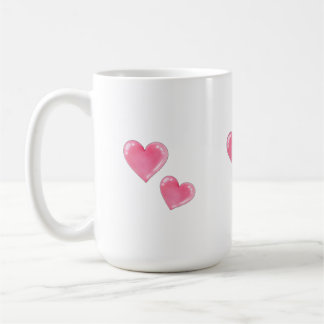 Romantic Pink Hearts Design - Scented Jar Candle Coffee Mug