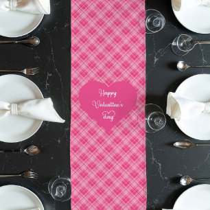 Romantic Pink Hearts Table Runner Valentine Gift