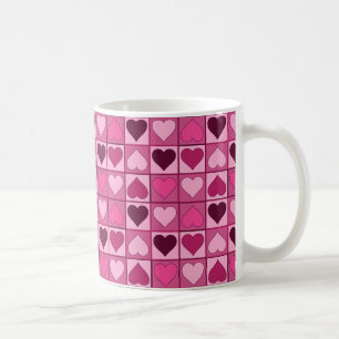 Romantic Pink Hearts Up and Down Coffee Mug