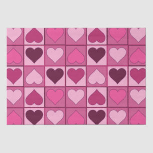 Romantic Pink Hearts Up and Down Tissue Paper