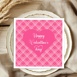 Romantic Pink Hearts Valentine’s Day Napkins