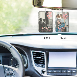 Romantic Pink Hearts XOXO 2 Photo Valentine Car Air Freshener