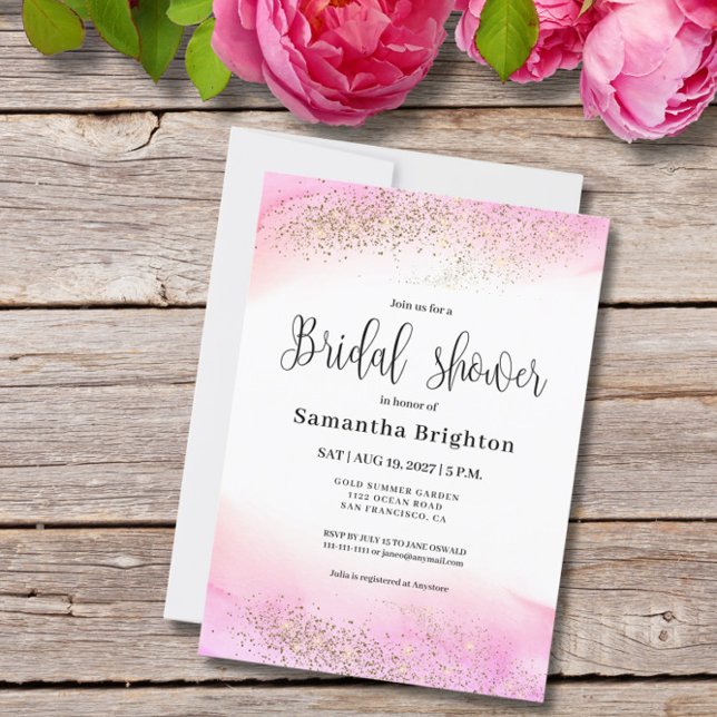 Romantic Pink Hues Bridal Shower  Invitation (Creator Uploaded)