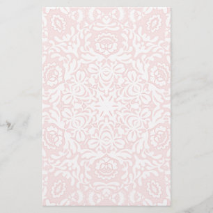 Romantic Pink Lace Floral Stationery