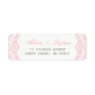 Romantic Pink Lace Return Address Label