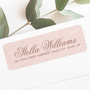 Romantic pink linen calligraphy script address