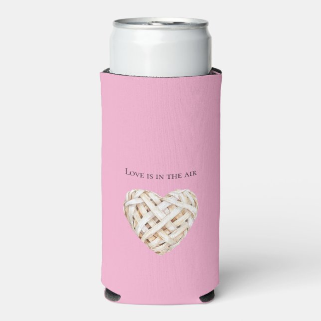 Romantic Pink Love Heart  Seltzer Can Cooler (Seltzer Front)
