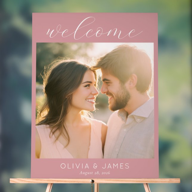 Romantic Pink Minimalist Photo Acrylic Sign (Neutral)