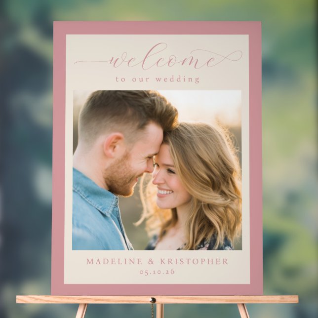Romantic Pink Minimalist Photo Acrylic Sign (Neutral)