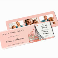 Romantic Pink Paris Boarding Pass Save the Date