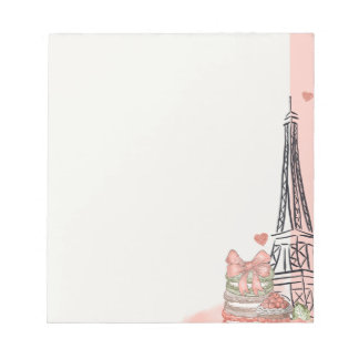Romantic Pink Paris Theme Notepad