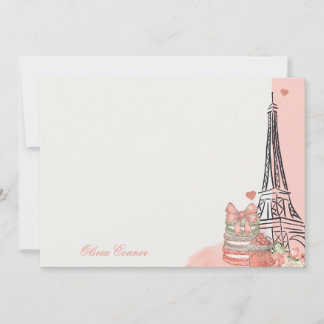 Romantic Pink Paris Theme Personalised Card