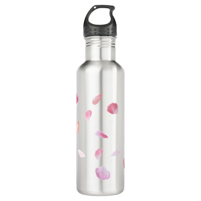 Romantic Pink Peach Rose Petals 710 Ml Water Bottle (Front)