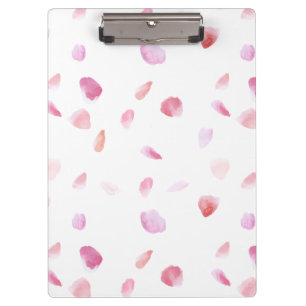 Romantic Pink Peach Rose Petals Clipboard