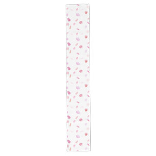 Romantic Pink Peach Rose Petals Long Table Runner