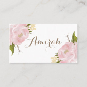 Romantic Pink Peonies Wreath DIY Place Cards
