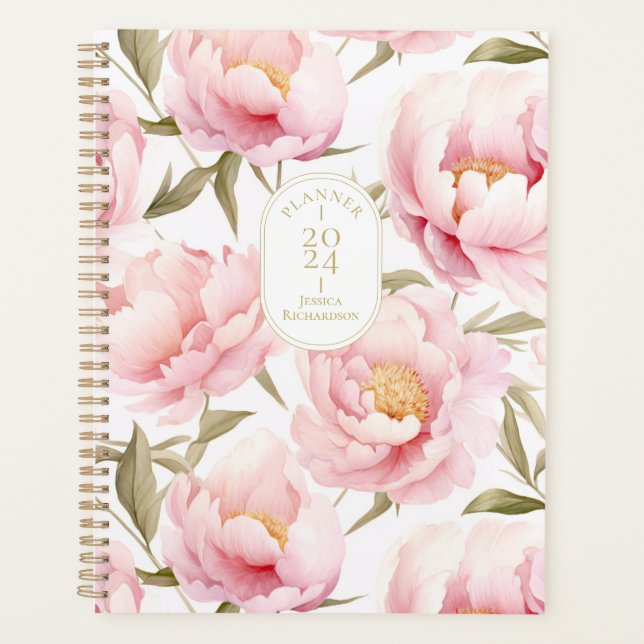 Romantic Pink Peony Planner (Front)