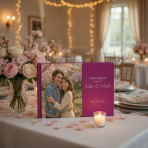 Romantic Pink Petals Wedding Guest Book