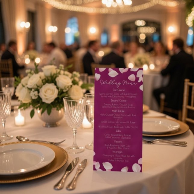 Romantic Pink Petals Wedding Menu (Creator Uploaded)