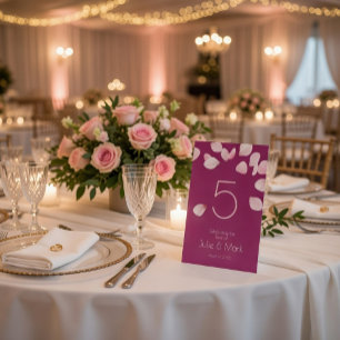 Romantic Pink Petals Wedding  Pedestal Sign