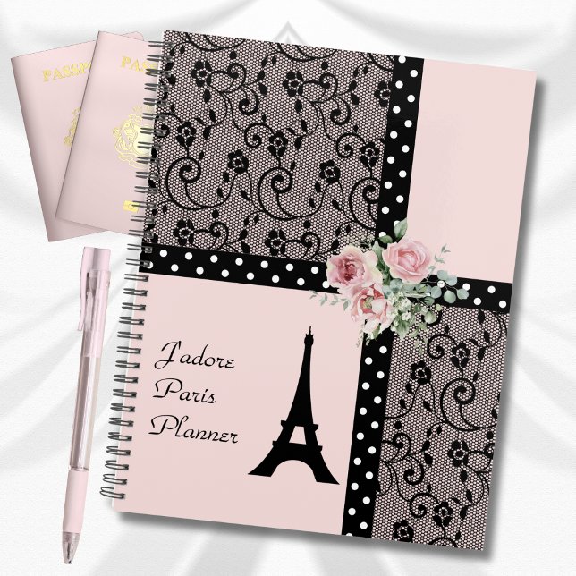 Romantic Pink Polka Dot Paris France Planner (Romantic Pink Polka Dot Paris France Planner)