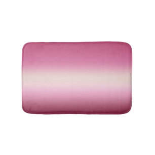 Romantic Pink & Pretty Ivory Cream Gradient Ombre  Bath Mat