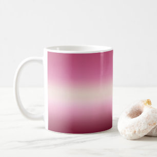 Romantic Pink & Pretty Ivory Cream Gradient Ombre Coffee Mug
