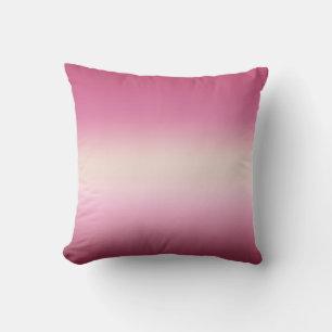 Romantic Pink & Pretty Ivory Cream Gradient Ombre  Cushion