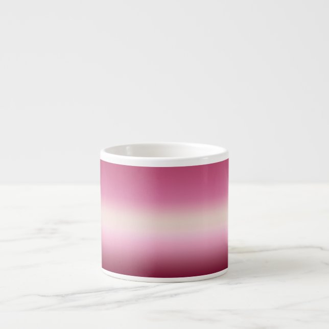 Romantic Pink & Pretty Ivory Cream Gradient Ombre  Espresso Cup (Front)