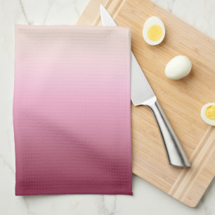 Romantic Pink & Pretty Ivory Cream Gradient Ombre Tea Towel
