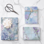 Romantic Pink Purple Floral Wedding Wrapping Paper Sheet<br><div class="desc">Romantic Pink Purple Floral Wedding Bridal Shower</div>
