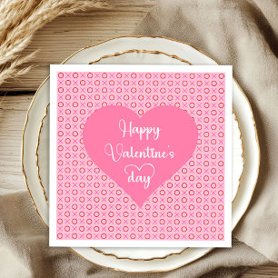 Romantic Pink Red Hearts Valentine Table Decor Napkin