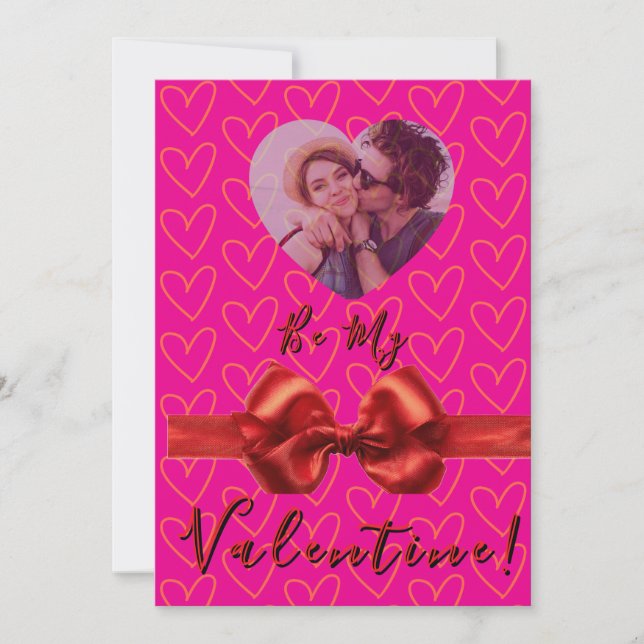 Romantic Pink & Red Valentine’s Day Card (Front)
