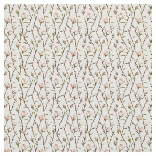 Romantic Pink Rose Flowers Fabric (Swatch)