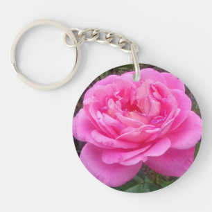 Romantic Pink Rose 'Leonardo Da Vinci'  Key Ring