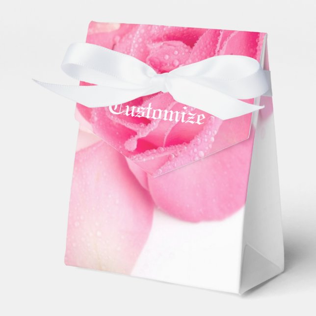 Romantic Pink Rose Pedals Favour Box (Front Side)