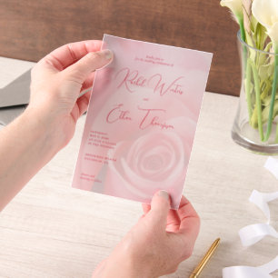 Romantic Pink Rose Wedding Invitation
