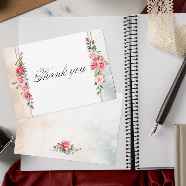 Romantic Pink Roses & Calligraphy Thank You (Creator Uploaded)