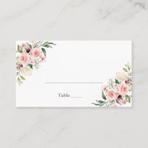 Romantic Pink Roses Dusty Rose Wedding Place Card