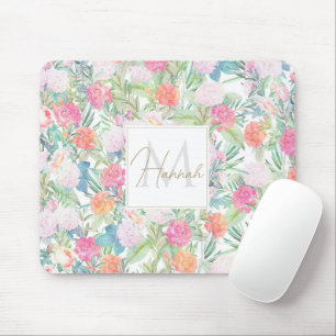 Romantic Pink roses floral Vintage Design Mouse Mat